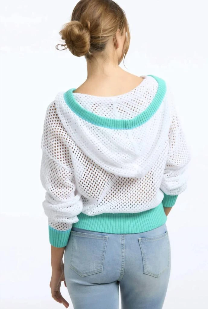 525 America COLOR BLOCK HENLEY CROCHET HOODIE 3