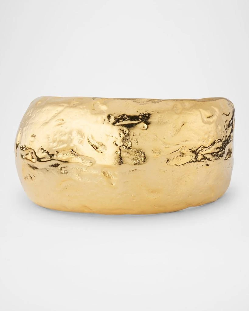 Kenneth Jay Lane 22K Hammered Gold Cuff Bracelet 1