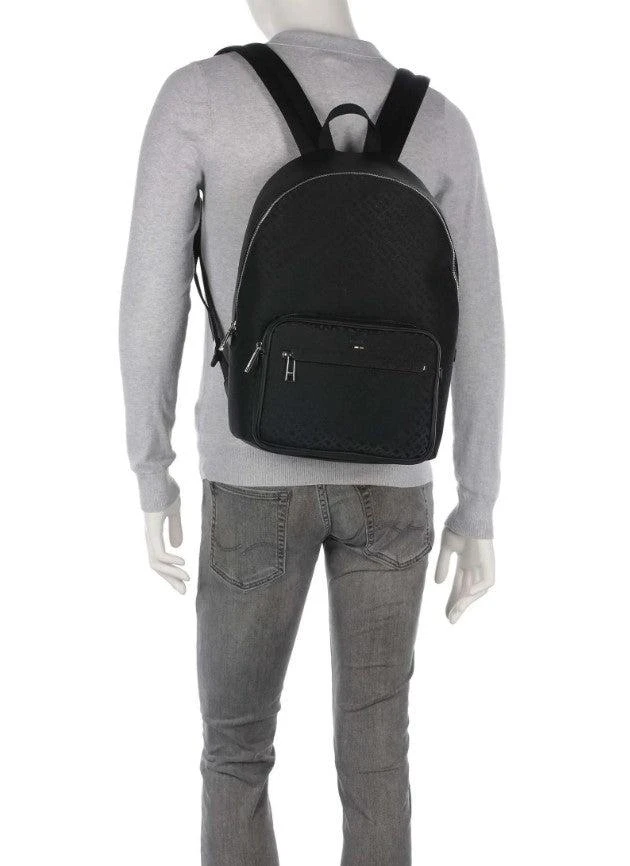 Hugo Boss Monogram Motif Backpack With Zip Closure 3