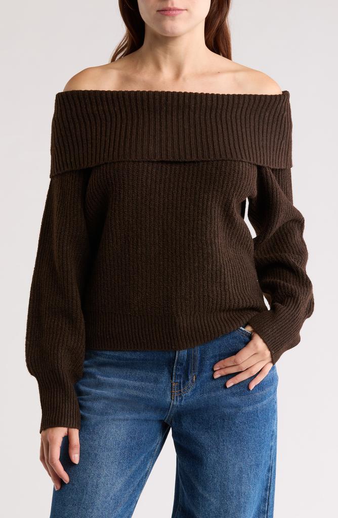 Abound Foldover Off the Shoulder Sweater