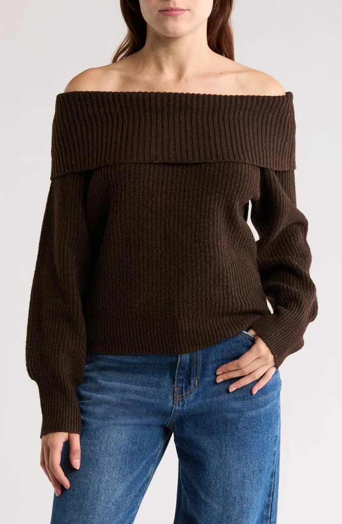 Abound Foldover Off the Shoulder Sweater 1