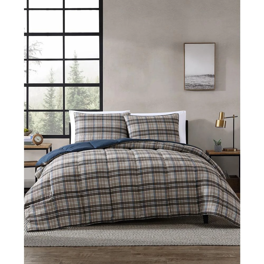 Eddie Bauer Rugged Plaid Micro Suede Down Alternative Reversible 2 Piece Comforter Set 1