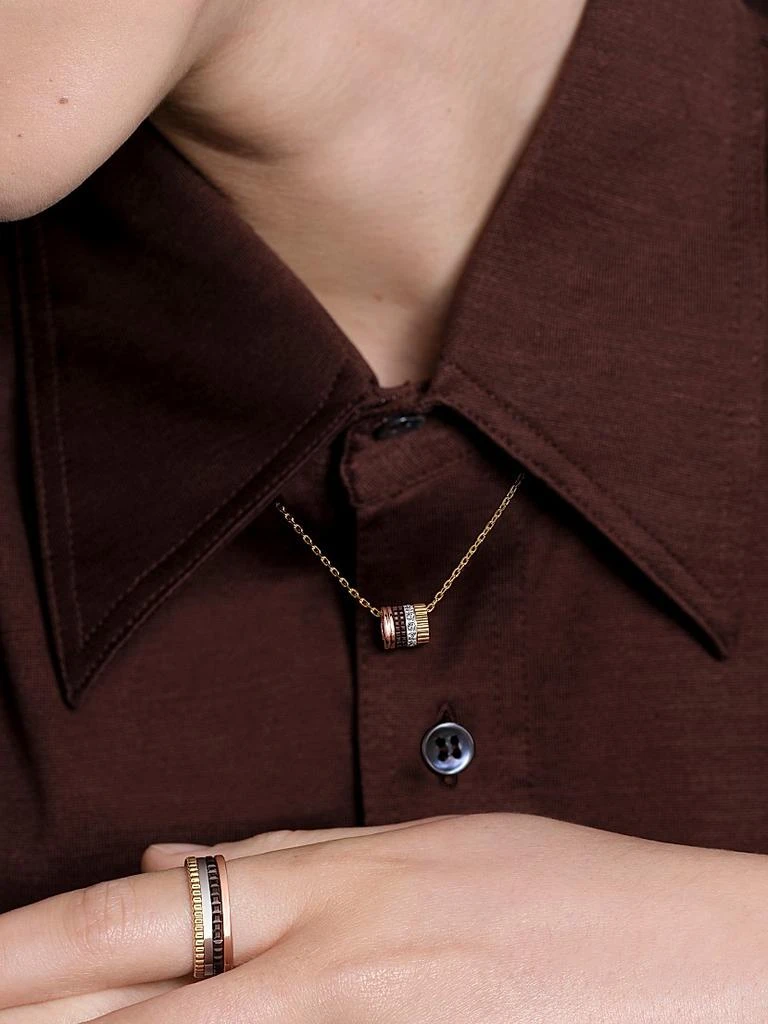 Boucheron Unisex Quatre Classique Tri-Tone 18K Gold, PVD & 0.17 TCW Diamond Pendant Necklace 2