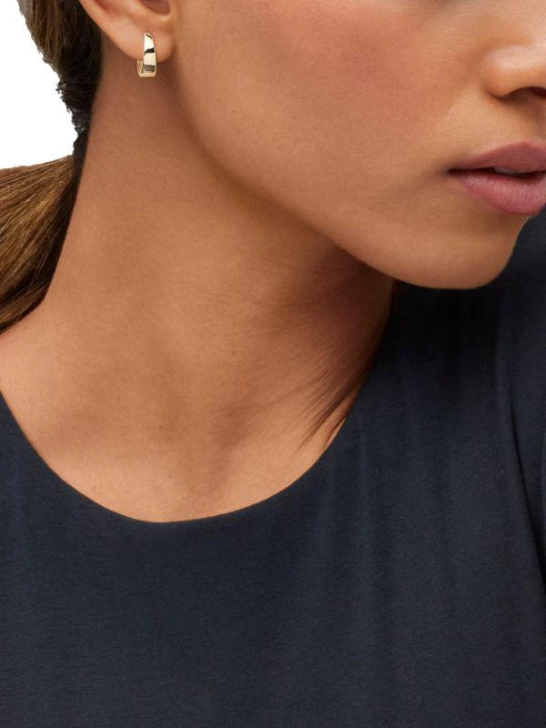 Saks Fifth Avenue 14K Yellow Gold Oval Huggie Earrings 3