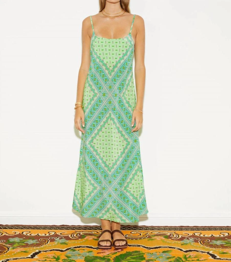 BOTEH Bon Bon Silk Bias Slip Dress In Jardin 1