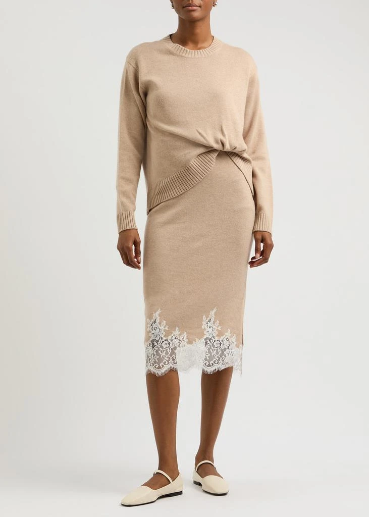 3.1 Phillip Lim Lace-trimmed wool-blend midi dress  2