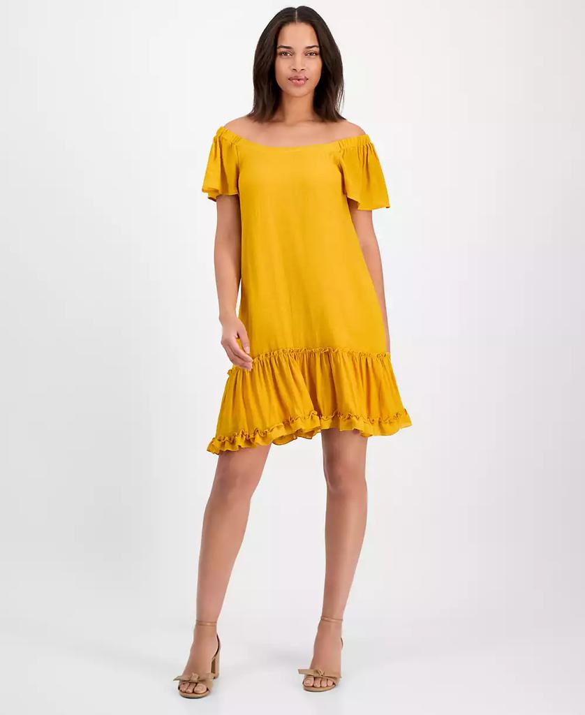 Robbie Bee Women's On-Off Shoulder Flutter-Sleeve Mini Dress