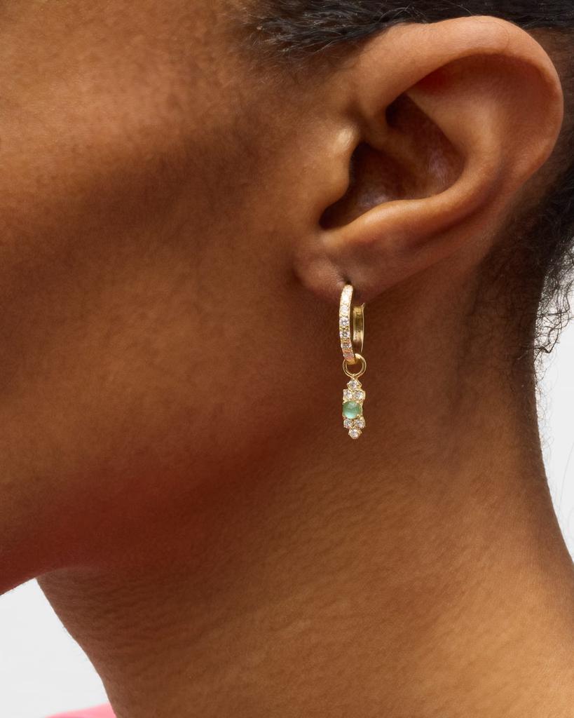 Armenta 18K Emerald Scroll Drop Huggie Earrings