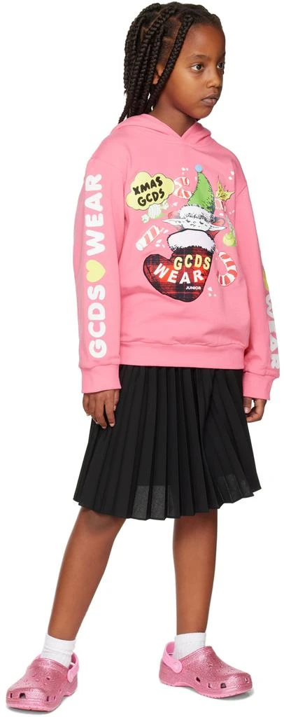 GCDS Kids Pink Graphic Hoodie 4