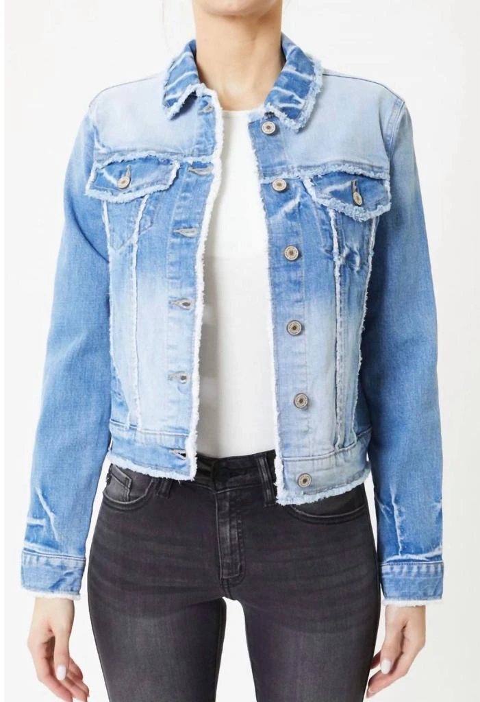 KanCan Kancan - Taylor Frayed Seam Denim Jacket