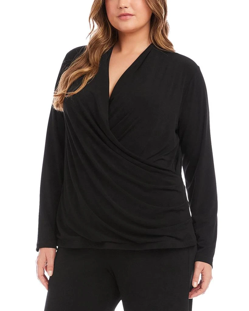 Karen Kane Plus Travel Jersey Draped Top 3