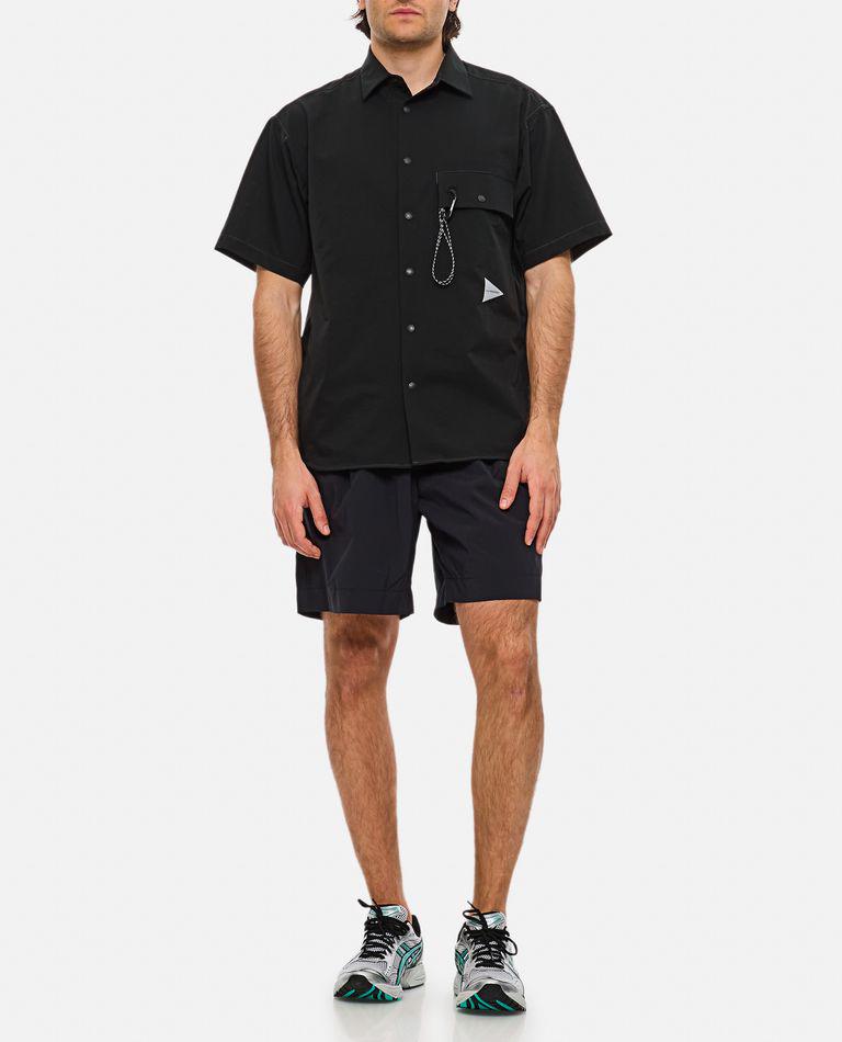 And Wander Black Shot Sleeves Shirt