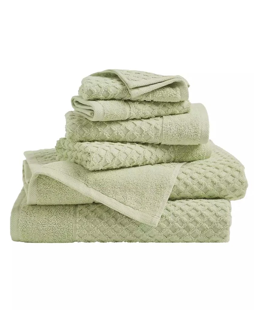 Linery 
Co Quick-Drying Cotton Diamond Waffle Textured 6-Piece Bath Towel Set 54x27x0.5 inches,26x16 inches