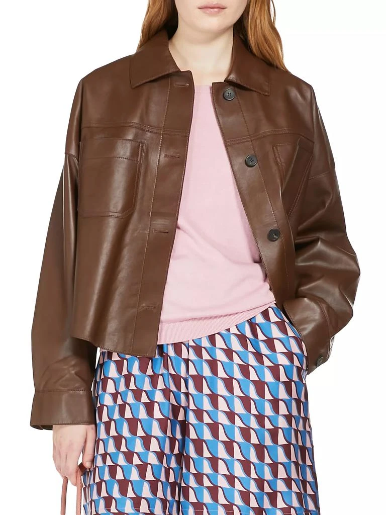 Weekend Max Mara Buono Boxy Leather Shirt-Jacket 2
