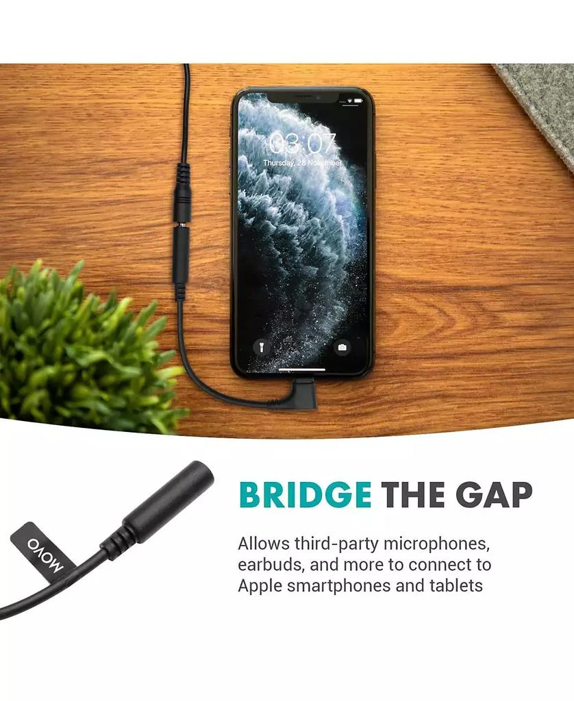 Movo IMA-3 Female 3.5mm TRRS to Lightning Adapter 2