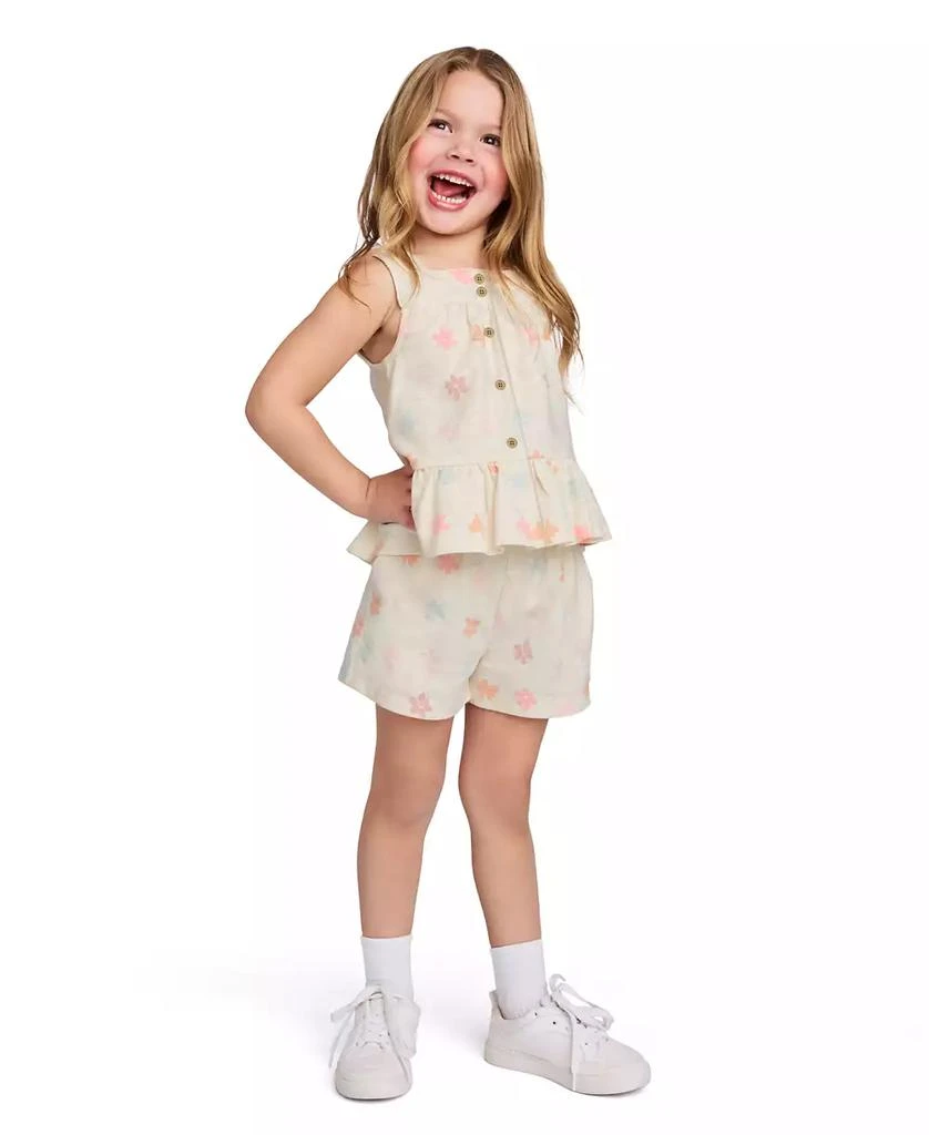 Calvin Klein Toddler and Little Girls 2-Piece Floral Print Slub Jersey Shorts Set 3