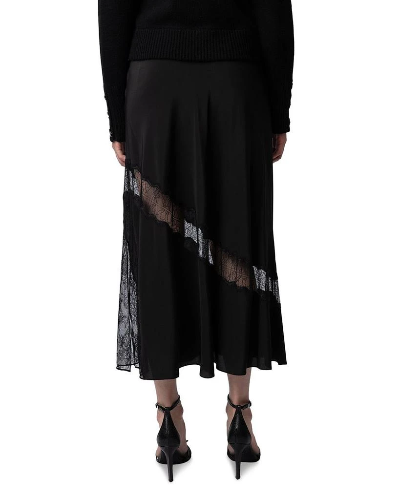 ZADIG & VOLTAIRE Jaylal Lace Detail Silk Skirt 2