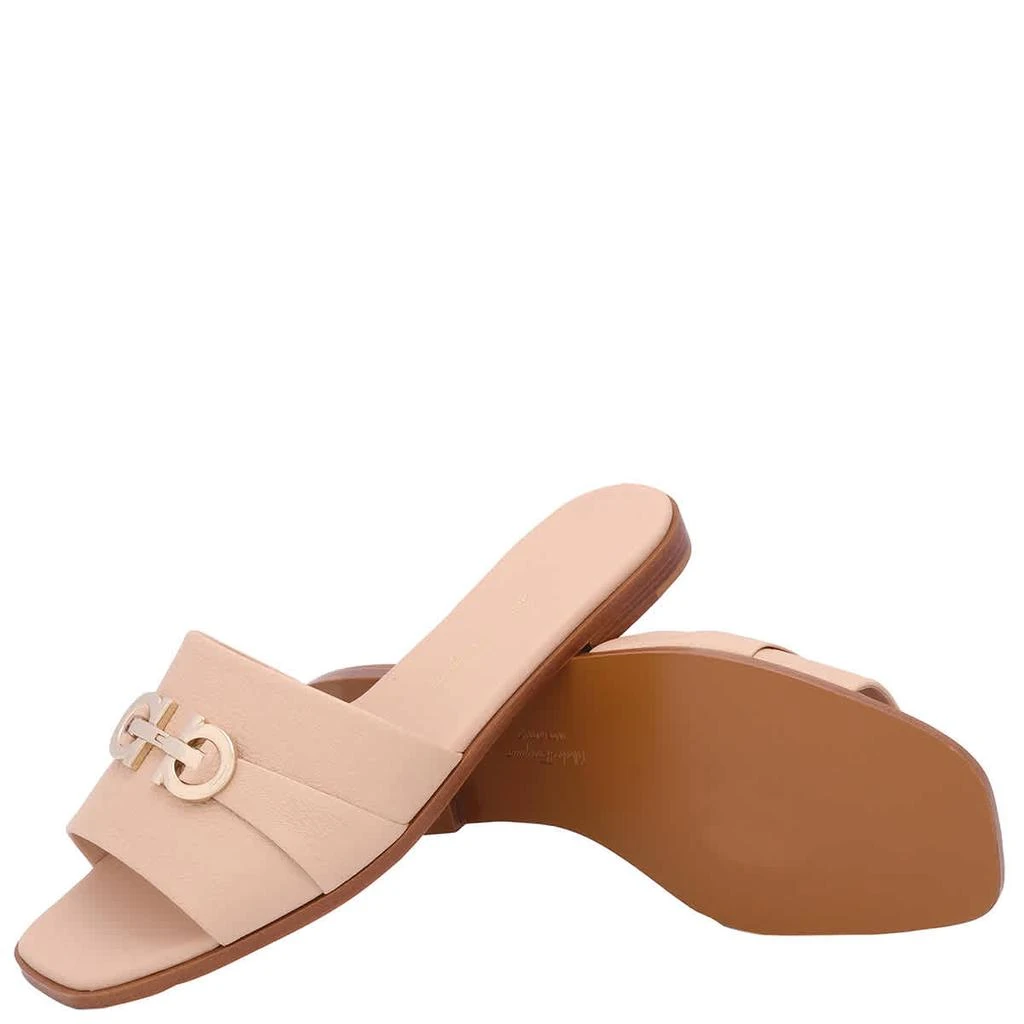 Salvatore Ferragamo Salvatore Ferragamo Ladies Pink Leather Rhodes Gancini Flat Sandals 1