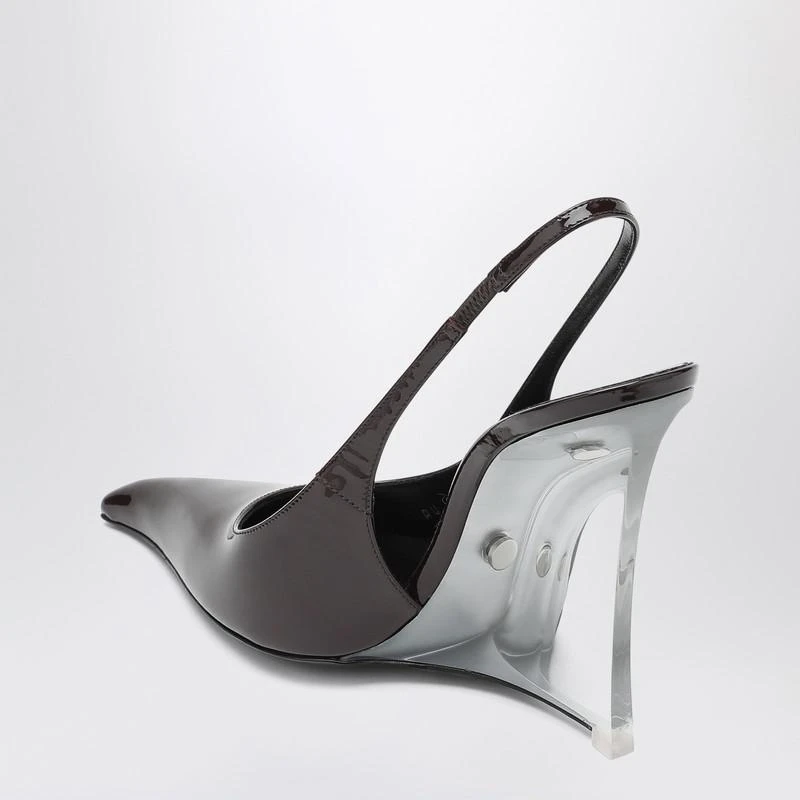 Yves Saint Laurent Brown shiny leather wedges 4