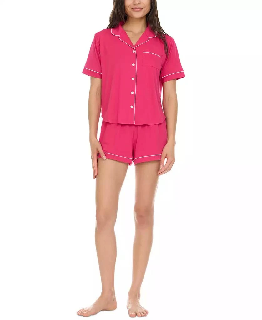 Flora Nikrooz Women's Annie Button Down Shorty Notch Pajama Set, 2 Piece 1