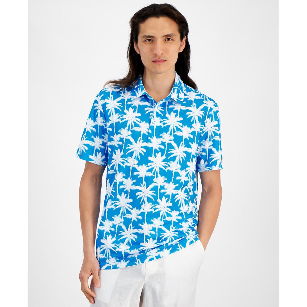 Club Room Men's Palm Breeze Regular-Fit Printed Performance Tech Polo Shirt, Created for Macy's