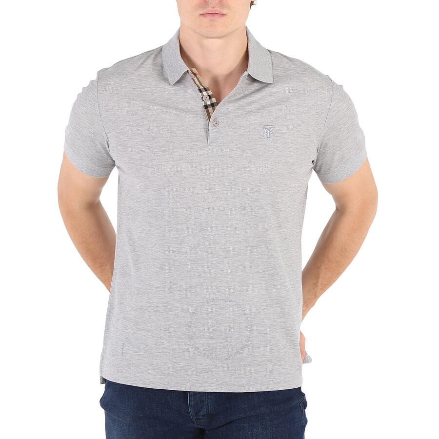 Shop Men's Eddie Pale Grey Melange Polo Shirt on Sale at