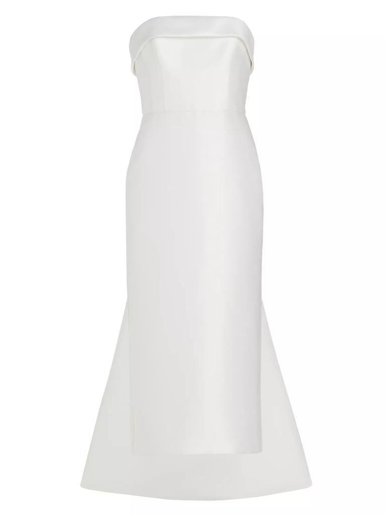 Amsale Mikado Satin Tea-Length Bridal Dress