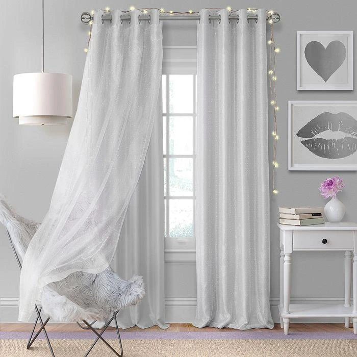 Elrene Home Fashions Aurora Kids Room Darkening Layered Sheer Curtain Panel, 52" x 84" 1