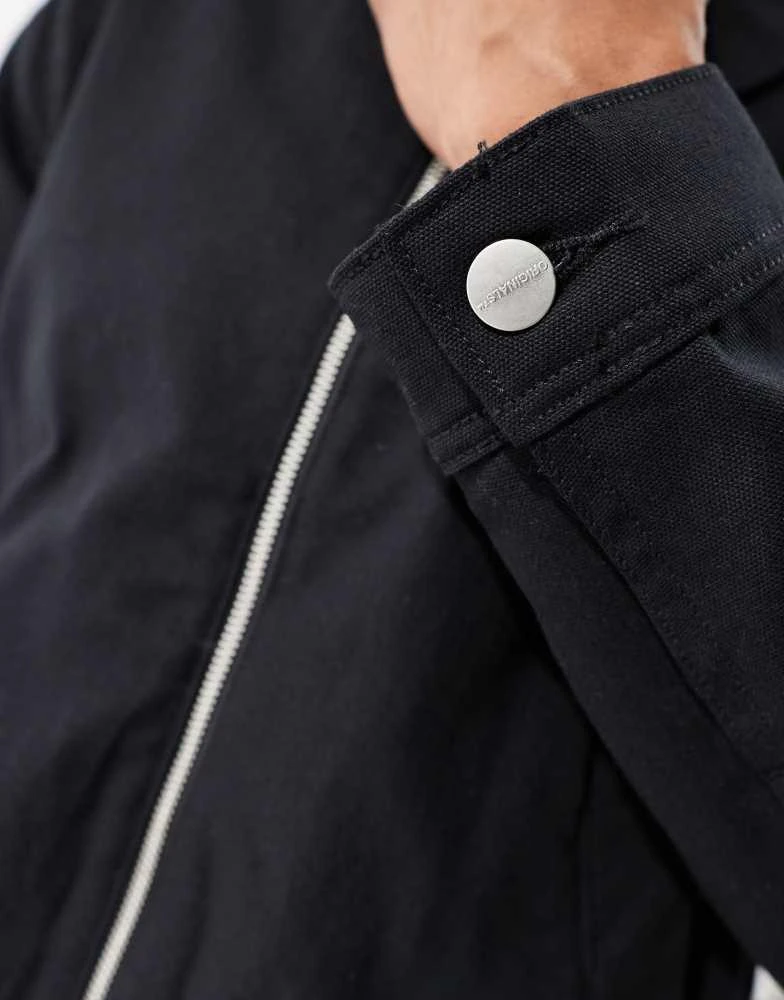Jack & Jones Jack & Jones cotton padded carpenter jacket with collar in black 4