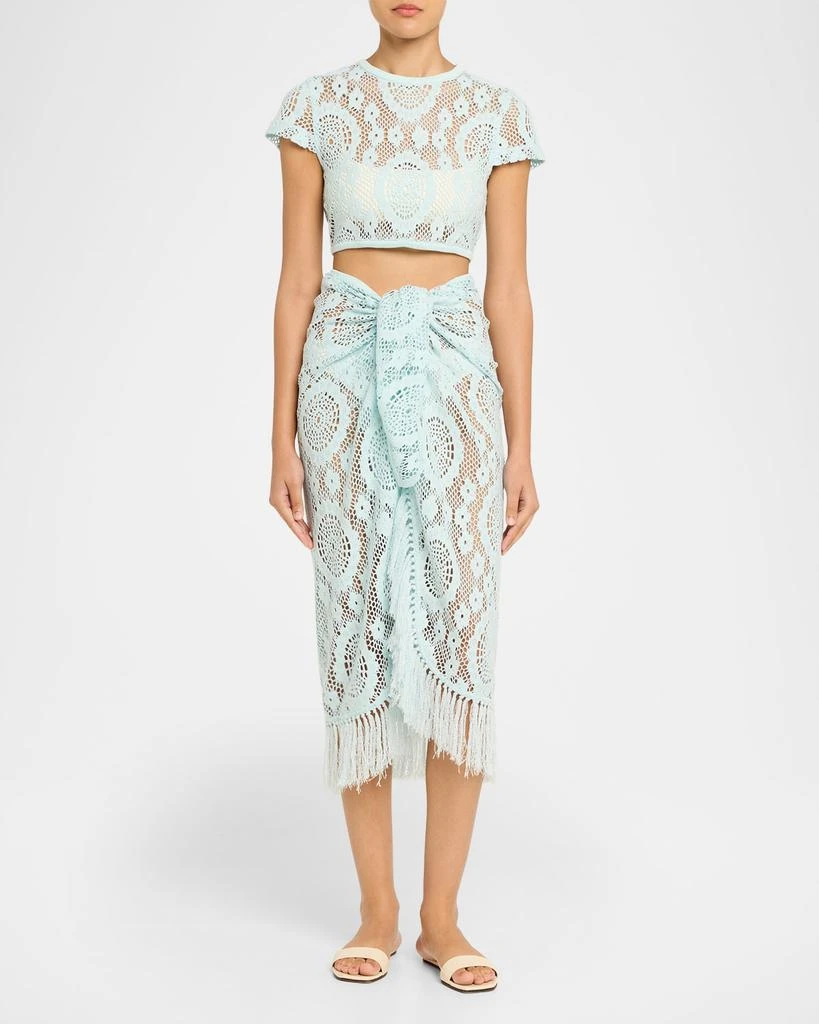 SIMKHAI Lidie Open-Knit Crop Top 2