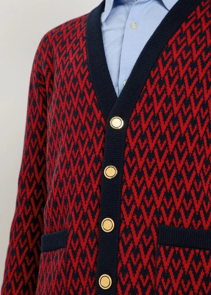 Valentino Patterned-intarsia wool cardigan 5