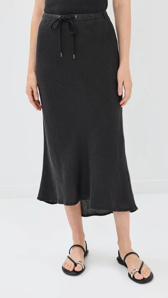 James Perse Bias Cut Linen Drawstring Skirt 6