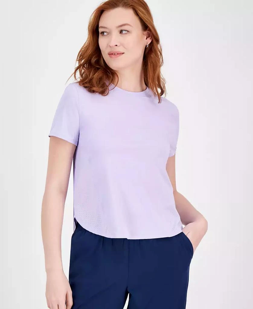 ID Ideology Women's Perforated-Side Short-Sleeve T-Shirt, Exclusively at Macy's 1