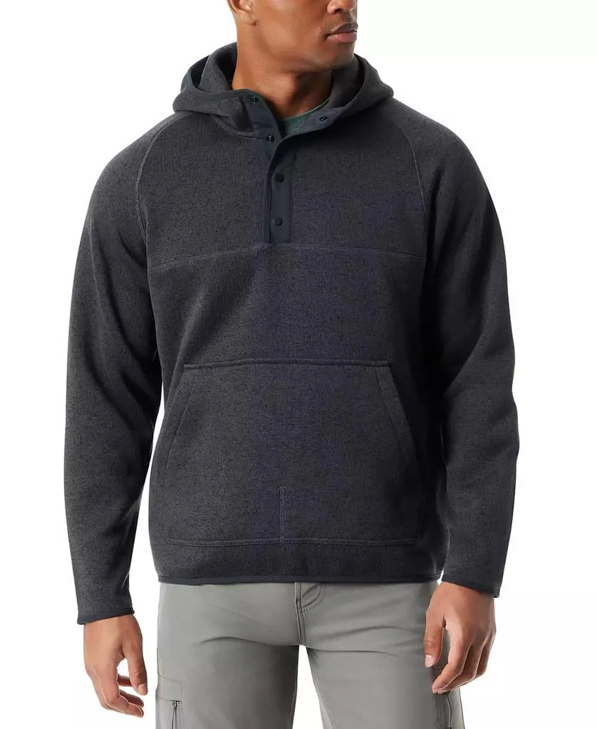BASS OUTDOOR Men's Regular-Fit Mixed-Media 1/4-Snap Hoodie 1