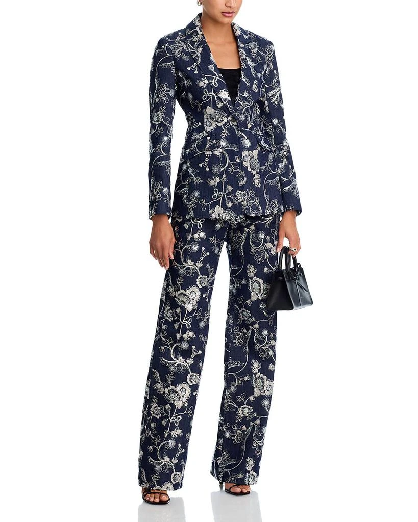 Cinq à Sept Garden Embroidered Denim Cheyenne Blazer 2