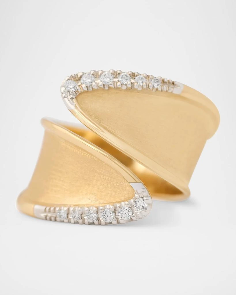 Marco Bicego 18K Gold Lunaria Twist Wrap Diamond Ring 2