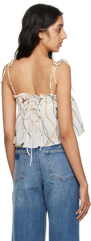 Ganni White Printed Tank Top 3