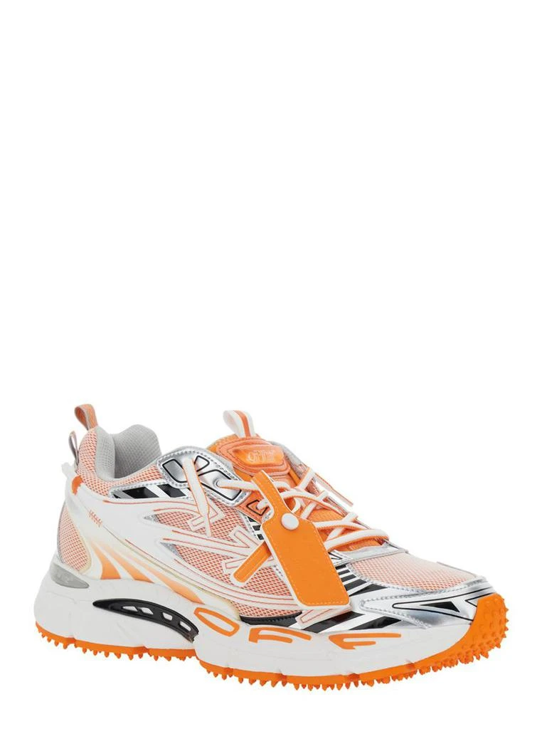 Off-White 'Ow Be Right Back' Orange Low Top Sneakers With Zip-Tie Detail In Mesh And Leather Man 2