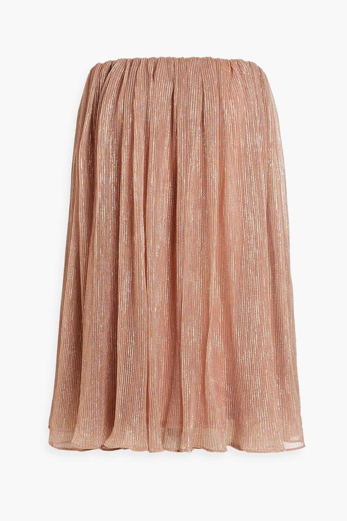 CAROLINE CONSTAS Josie strapless metallic plissé-tulle mini dress