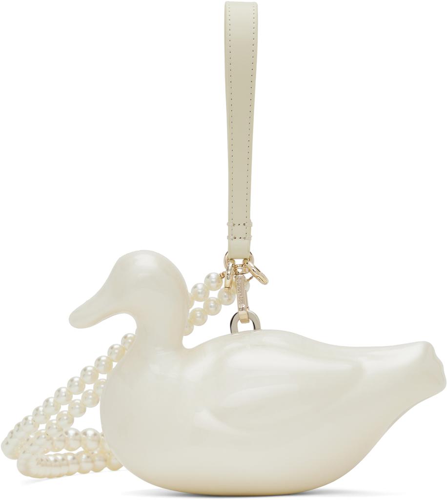 Simone Rocha Off-White Pearl Duck Clutch