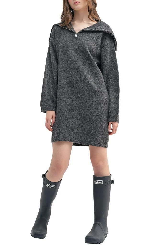 ALL IN FAVOR Zip Collar Long Sleeve Mini Sweater Dress 1