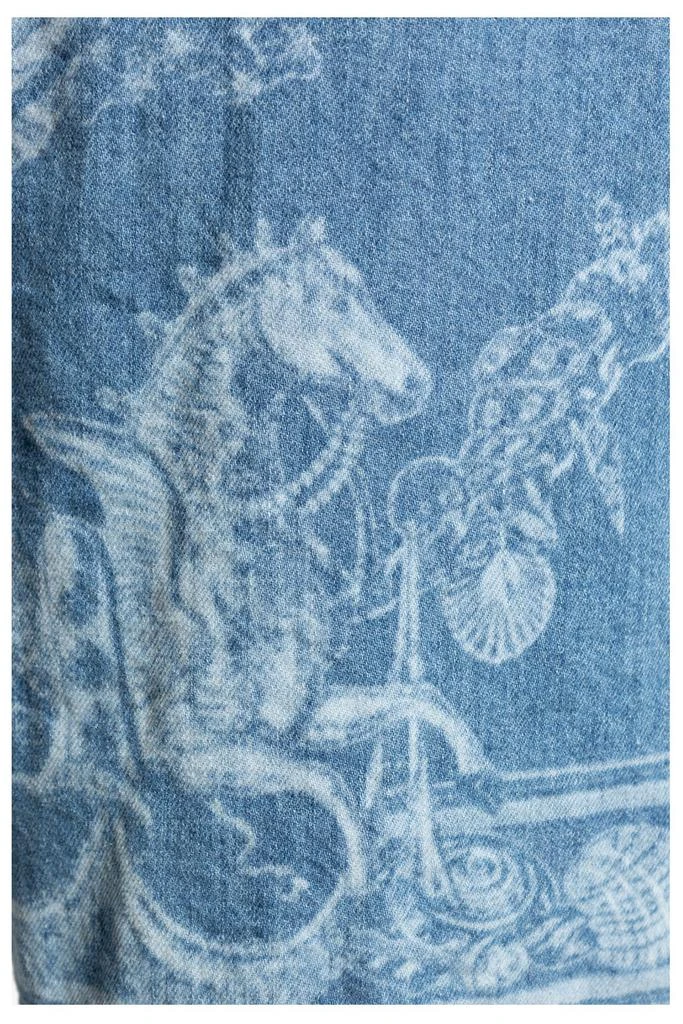 Versace Versace Pattern-Printed Drawstring Denim Shorts 3