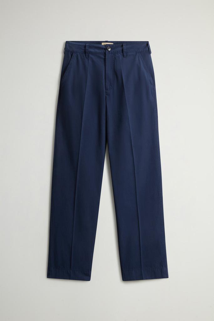 Woolrich Garment-Dyed Pure Cotton Chino Pants - Women - Blue