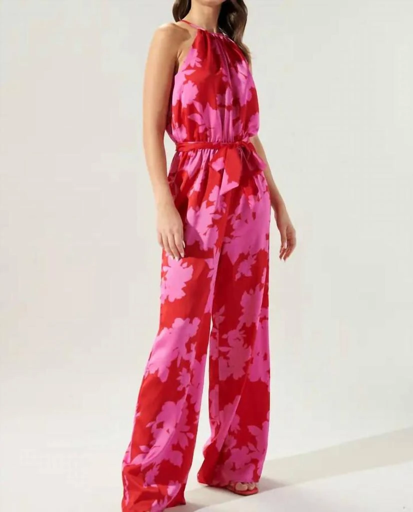 Sugarlips Sugarlips - Burning Love Lighthearted Trapeze Satin Jumpsuit 3