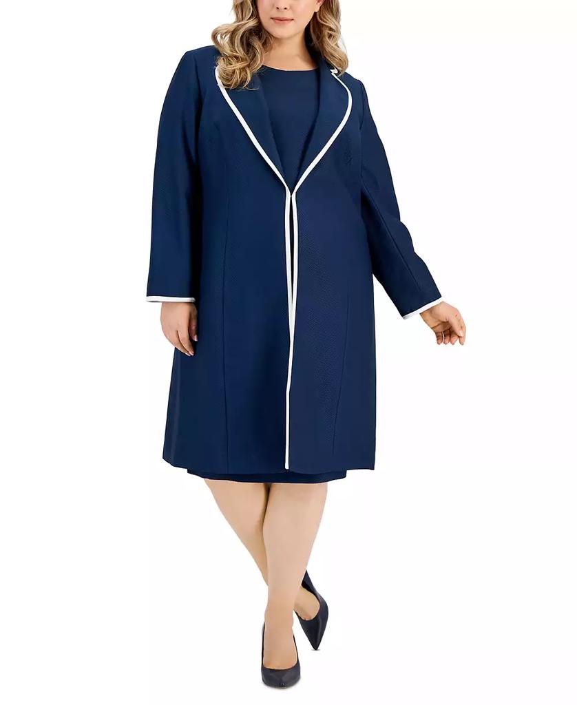 Le Suit Plus Size Jacquard Sheath Dress Suit