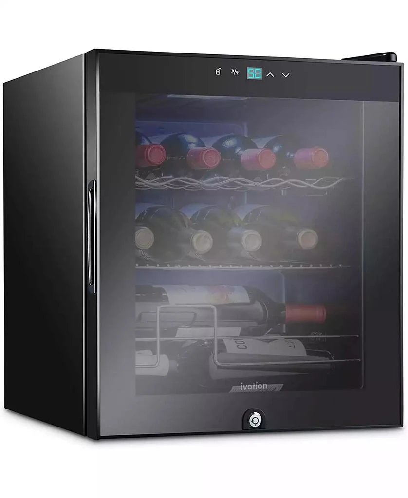 Ivation Freestanding Small Wine Refrigerator, 12 Bottle Wine Cooler