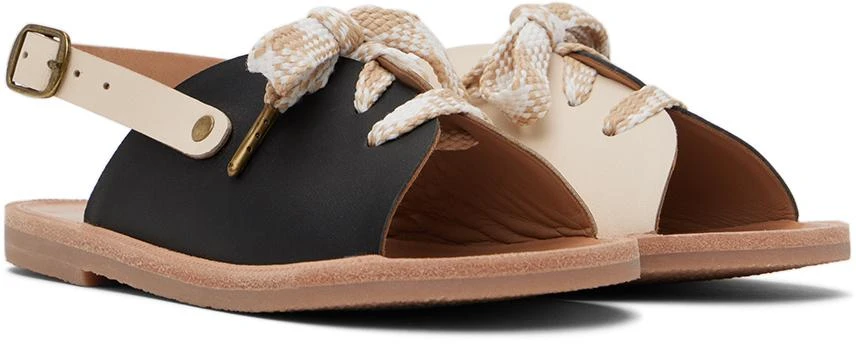 Misha & Puff Kids Black & White Lace-Up Sandals 4