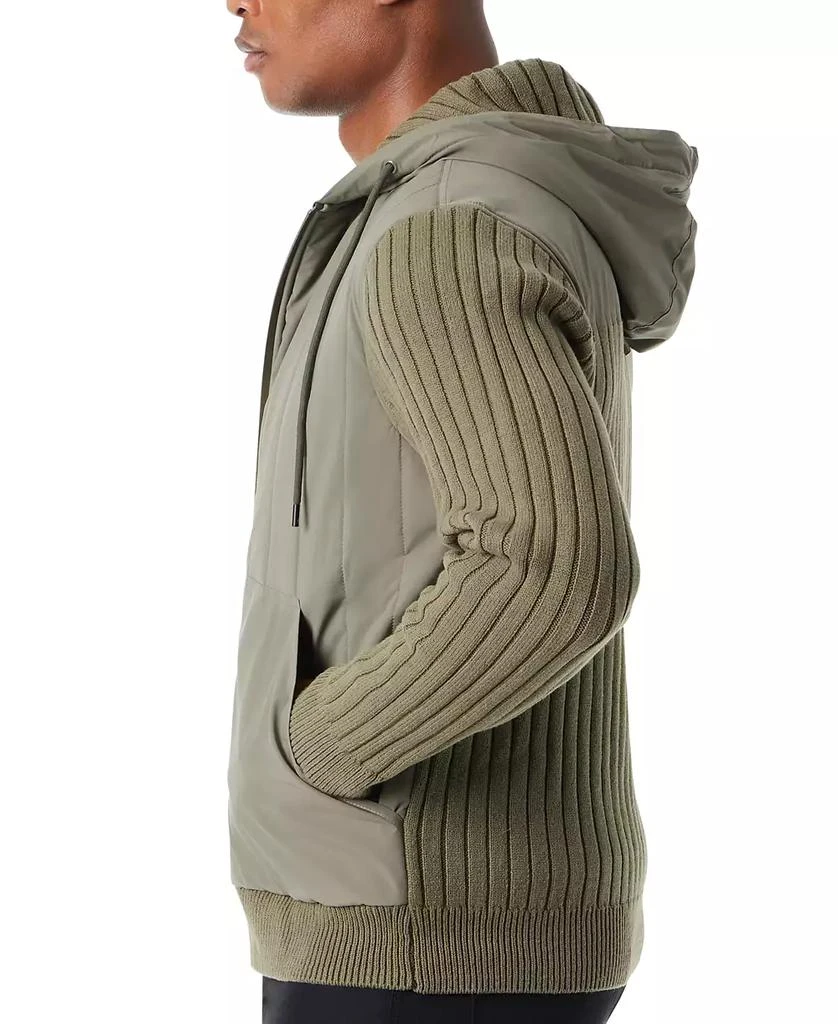 BASS OUTDOOR Men's Mixed Media Zip-Front Hooded Sweater Jacket 5