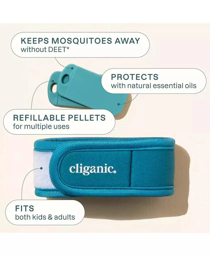 Cliganic Mosquito Repellent Refillable Wristbands - 1PK 
2 Refills 2