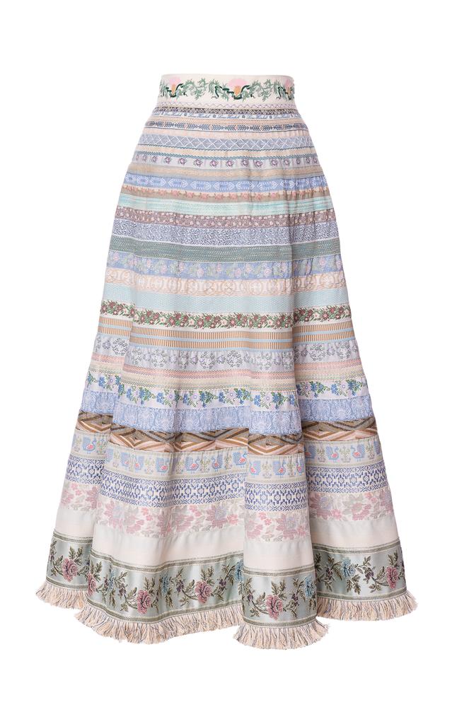 Lena Hoschek Lena Hoschek - Opulence Ribbon A-Line Midi Skirt - Blue - S - Moda Operandi